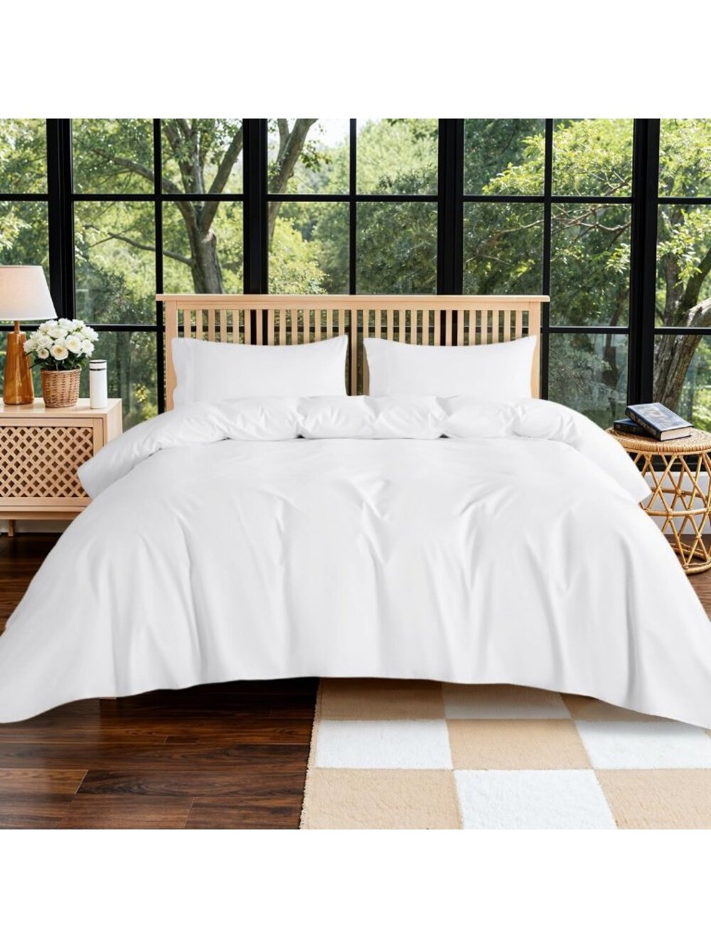 Luxury 100% Egyptian Cotton Queen Sheet Set - Soft Sateen Weave Bedding